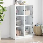 vidaXL Buffet haut avec portes blanc 68x37x109 cm bois d'ingénierie