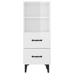 vidaXL Buffet Blanc brillant 34 5x34x90 cm Bois d'ingénierie