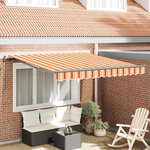 vidaXL Auvent Rétractable jaune et orange 350 x 250 cm tissu