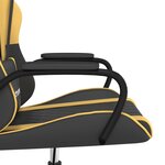 vidaXL Chaise de jeu Noir et doré Similicuir