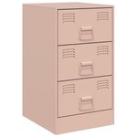 vidaXL Table de chevet rose 34 5x39x62 cm acier
