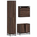 vidaXL Ensemble de meubles de salle de bain 3 Pièces Chêne marron