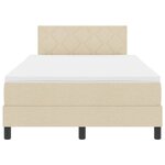 vidaXL Lit avec sommier à ressort et matelas & crème 120x200 cm Tissu