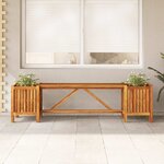 vidaXL Banc de jardin avec 2 jardinières 150x30x40 cm Bois d'acacia