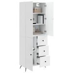 vidaXL Ensemble de Meubles 2 Pièces Blanc brillant Bois d'ingénierie