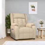 vidaXL Fauteuil inclinable électrique Crème Tissu