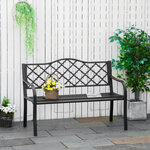 Banc 3 places de jardin terrasse style rural chic 128L x 60l x 89H cm métal époxy anticorrosion fonte brun