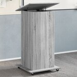 vidaXL Pupitre avec roues et tiroir sonoma gris bois d'ingénierie