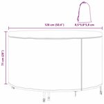 vidaXL Housse pour mobilier d'extérieur 128 x 128 x 71 cm Tissu 600D