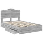 vidaXL Lit de Rangement Gris Sonoma 135 x 190 cm Bois d'ingénierie