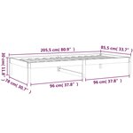vidaXL Lit de jour Blanc 80x200 cm Bois de pin massif