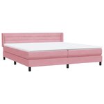 vidaXL Sommier à lattes de lit avec matelas rose 180x220 cm velours