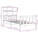 vidaXL Lit bibliothèque sans matelas 90x190 cm bois de pin massif