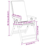 vidaXL Chaises de bistro pliantes lot de 2 et coussins blanc crème