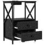 vidaXL Table de nuit avec station de chargement avec tiroir Chêne noir