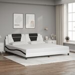 vidaXL Cadre de lit Viana avec LED sans matelas blanc et noir 200x200 cm