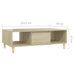 Vidaxl table basse chêne sonoma 103 5x60x35 cm aggloméré