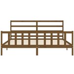 vidaXL Cadre de lit avec tête de lit marron miel 200x200cm bois massif