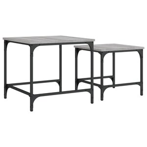 vidaXL Tables basses gigognes 2 Pièces sonoma gris bois d'ingénierie