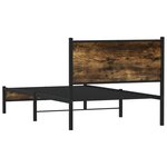 vidaXL Cadre de lit en métal sans matelas chêne fumé 100x190 cm