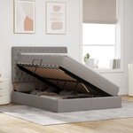 vidaXL Lit de Rangement Taupe 140 x 200 cm Cuir synthétique