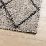vidaXL Tapis shaggy à poils longs moderne beige anthracite 120x170 cm