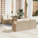 vidaXL Ensemble de canapé de jardin 7 Pièces Beige 100 x 55 x 73 cm