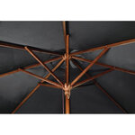 Parasol de terrasse de 2 5 m à poulie professionnel noir - bolero -  - bois x2370mm