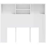 vidaXL Armoire de tête de lit Blanc brillant 120x19x103 5 cm