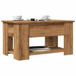 vidaXL Table basse chêne artisanal 79x49x41 cm bois d'ingénierie