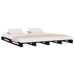 vidaXL Lit de palette sans matelas noir bois massif