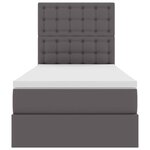 vidaXL Lit de Rangement avec matelas Gris 90 x 190 cm Cuir synthétique