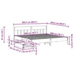 vidaXL Cadre de lit sans matelas blanc 200x200 cm bois massif de pin