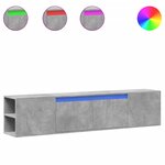 vidaXL Meuble TV mural avec LED gris béton 180x31x39 5 cm