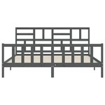 vidaXL Cadre de lit sans matelas gris 200x200 cm bois massif de pin
