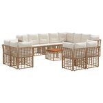 vidaXL Ensemble de canapés d'extérieur 13 pc Blanc Naturel et Crème