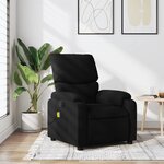 vidaXL Fauteuil inclinable de massage noir tissu