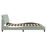 vidaXL Cadre de lit avec lumières LED gris clair 200x200 cm velours