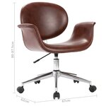 vidaXL Chaises pivotantes à manger lot de 2 marron similicuir