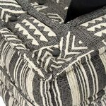 vidaXL Pouf modulaire à 2 places Gris rayé Tissu