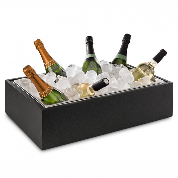 Rafraîchisseur de bouteilles noir cubic® - pujadas -  - dm laquée et inox
