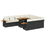 vidaXL Ensemble de canapés de jardin 11 Pièces et coussins rotin acacia
