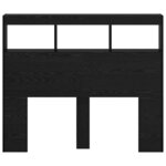 vidaXL Cabinet de Tête de Lit avec LED Chêne noir 122 x 17 x 102 cm