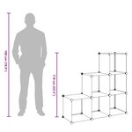 vidaXL Organisateur de rangement cube avec 6 compartiments Noir