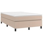 vidaXL Sommier à lattes de lit matelas cappuccino 120x190cm similicuir