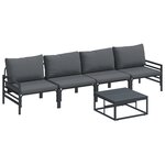 vidaXL Ensemble de canapé de jardin 5 Pièces Anthracite Acier