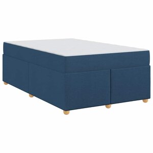 vidaXL Cadre de lit avec matelas avec matelas Bleu 120 x 190 cm tissu