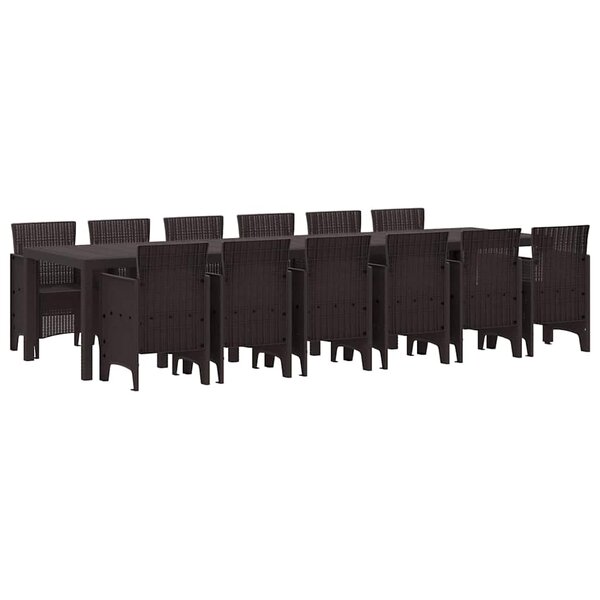 vidaXL Ensemble de salle à manger pour jardin 13 Pièces Marron