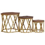 vidaXL Tables basses Marron 55 x 55 x 50 cm Bois de mangue massif