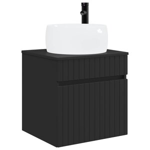 vidaXL Meuble de lavabo mural Noir 49 x 44 5 x 66 cm Bois d'ingénierie